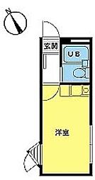 東急大井町線 旗の台駅 徒歩7分の賃貸アパート 2階1Kの間取り