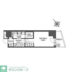 JR京浜東北・根岸線 大井町駅 徒歩10分の賃貸マンション 5階1Kの間取り