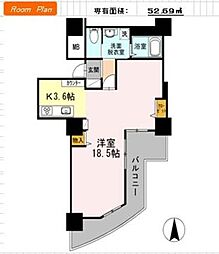 東京臨海高速鉄道りんかい線 品川シーサイド駅 徒歩3分の賃貸マンション 17階1Kの間取り