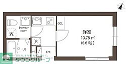 東急目黒線 不動前駅 徒歩8分の賃貸マンション 3階1Kの間取り