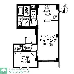 JR総武線 大久保駅 徒歩9分の賃貸マンション 1階1LDKの間取り