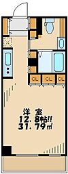 JR山手線 目黒駅 徒歩7分の賃貸マンション 5階ワンルームの間取り