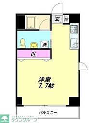 東急目黒線 武蔵小山駅 徒歩3分の賃貸マンション 3階ワンルームの間取り