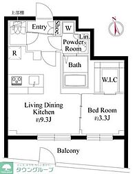 東急東横線 都立大学駅 徒歩13分の賃貸マンション 1階1LDKの間取り