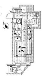 JR山手線 田町駅 徒歩8分の賃貸マンション 10階ワンルームの間取り