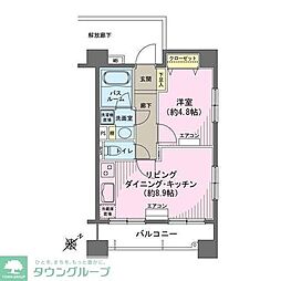 東急大井町線 下神明駅 徒歩7分の賃貸マンション 1階1LDKの間取り