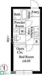 都営浅草線 馬込駅 徒歩8分の賃貸マンション 2階1Kの間取り