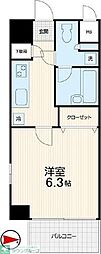 JR山手線 大崎駅 徒歩6分の賃貸マンション 3階1Kの間取り