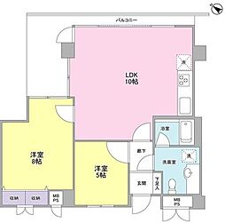 アルカサール戸越公園 5階2LDKの間取り