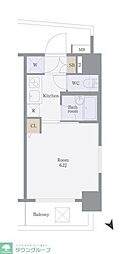 JR山手線 五反田駅 徒歩6分の賃貸マンション 4階1Kの間取り