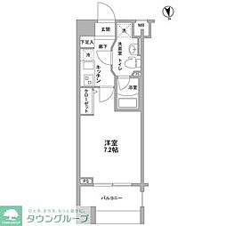 メインステージ白金高輪駅前 1Kの間取図画像