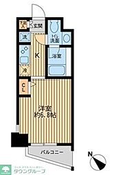 KDXレジデンス多摩川 1Kの間取図画像