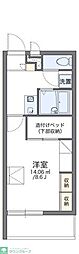 レオパレスコングラツィア石川台 1Kの間取図画像