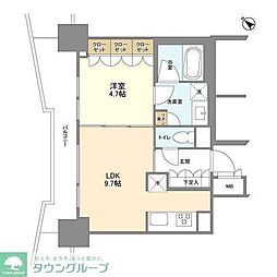 LaSante五反田 1LDKの間取図画像