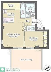 ヒルトップレジデンス大崎 1LDKの間取図画像