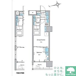 ルフォンプログレ品川戸越 1DKの間取図画像