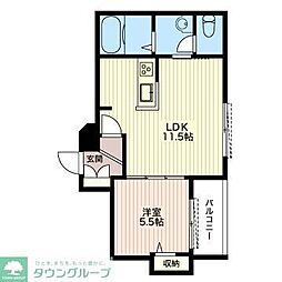 アルフラット代々木上原 1LDKの間取図画像