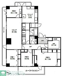 ヒルトップ道灌山 4LDKの間取図画像