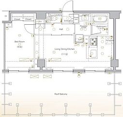 dips北千住 1LDKの間取図画像