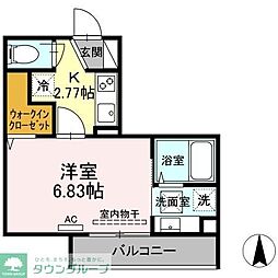 アンジュール綾瀬 1Kの間取図画像