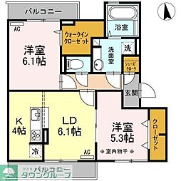 グランドゥールシャルマン 2LDKの間取図画像