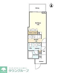 LIGHTTERRACE秋葉原 ワンルームの間取図画像