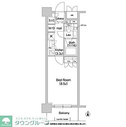 コンフォリア両国サウス 1Kの間取図画像
