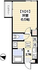 Dona北千住 1Kの間取図画像