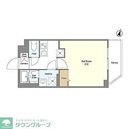 TERRACEMille文京弥生 1Kの間取図画像