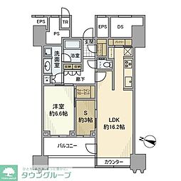 パークコート文京小石川ザタワー 1SLDKの間取図画像