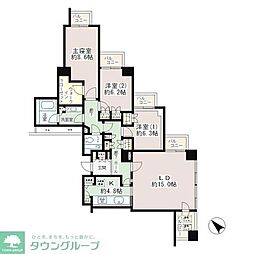 小石川パークタワー 3LDKの間取図画像