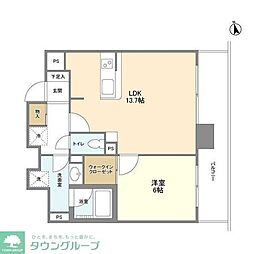 グランテール代々木 1LDKの間取図画像