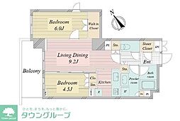 アクティ東仲通り 2LDKの間取図画像