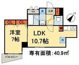 KDXレジデンス日本橋浜町 1LDKの間取図画像