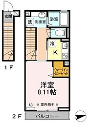 ラッテA 1Kの間取図画像