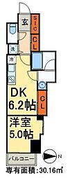 RESIDIAIRIYA 1DKの間取図画像