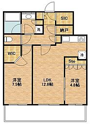 パークタワーグランスカイ 2LDKの間取図画像