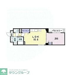 メゾンイーストゼロ 1LDKの間取図画像