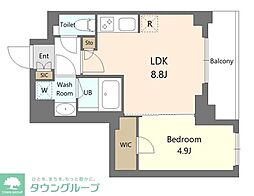 S-RESIDENCE北綾瀬awesome 1LDKの間取図画像