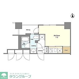 東急セットアップレジデンス恵比寿 ワンルームの間取図画像