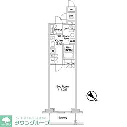 コンフォリア北参道 1Kの間取図画像