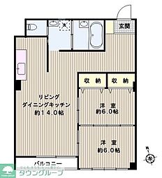 升本マンション升本ビル 2LDKの間取図画像