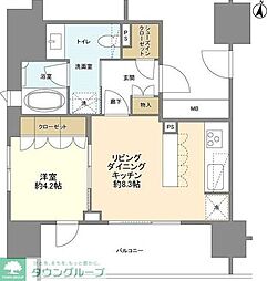 ザ・パークハウスアーバンス御茶ノ水 1LDKの間取図画像