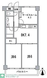 グリーンプラザ深川常盤 3DKの間取図画像