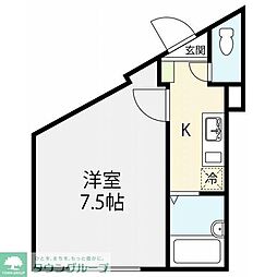 相鉄本線 和田町駅 徒歩6分の賃貸アパート 2階1Kの間取り
