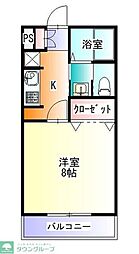 畠山マンション 1Kの間取図画像