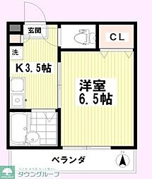 サングレース 1Kの間取図画像