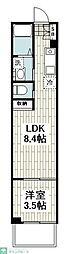 藤沢市円行アパート 1LDKの間取図画像