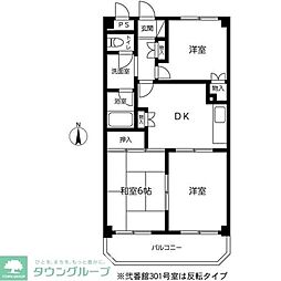 フォレスト弥生台弐番館 3DKの間取図画像
