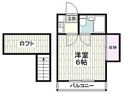 ホープハウス希望ケ丘 1Kの間取図画像